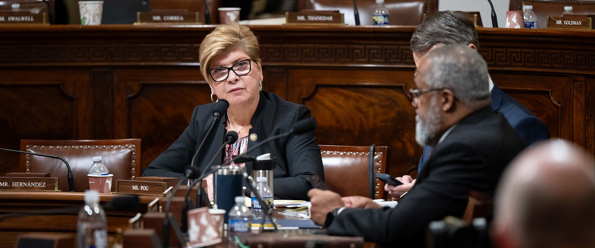 Congresswoman Pou in action at a hearing